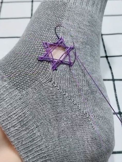 Fix your torn socks using the cutest embroidery designs 🧵 | sock, embroidery, design | Fix your torn socks using the cutest embroidery designs 🧵 | By Simple Life | You. You. You meow, meow, meow, you. No you. Sock Embroidery, Sock Design, Granny Flat, Cute Embroidery, Polish Recipes, Crafts Hacks, Fix You, Simple Life, Sewing Hacks