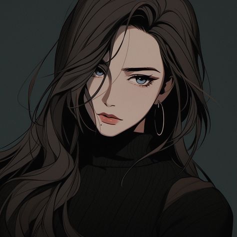 Anime Brown Hair, My Fantasy World, Brunette Woman, Gothic Anime, Fantasy Aesthetic, Digital Art Anime, Cartoon Profile Pics, Anime Poses Reference, Anime Poses