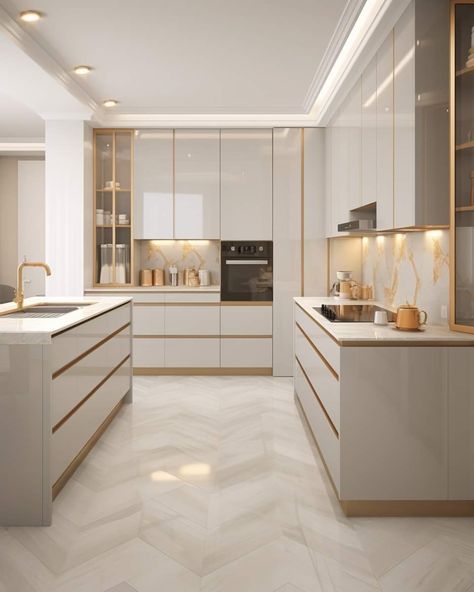 Plaster Design, Relationship Cartoons, Modern Luxury Kitchen, Elegant Kitchen Design, Classic Kitchen Design, Desain Pantry, Kitchen Cupboard Designs, Modern Kitchen Cabinet Design, Bespoke Kitchen