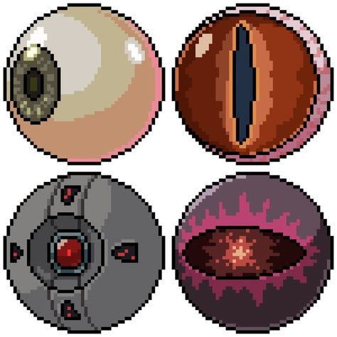 8 Ball Pixel Art, Eyeball Pixel Art, Eye Ball Illustration, Pixel Eyes Art, Eight Ball Drawing, Circle Pixel Art, Pixel Art Eyes, Eye Pixel Art, Eye Ball Art