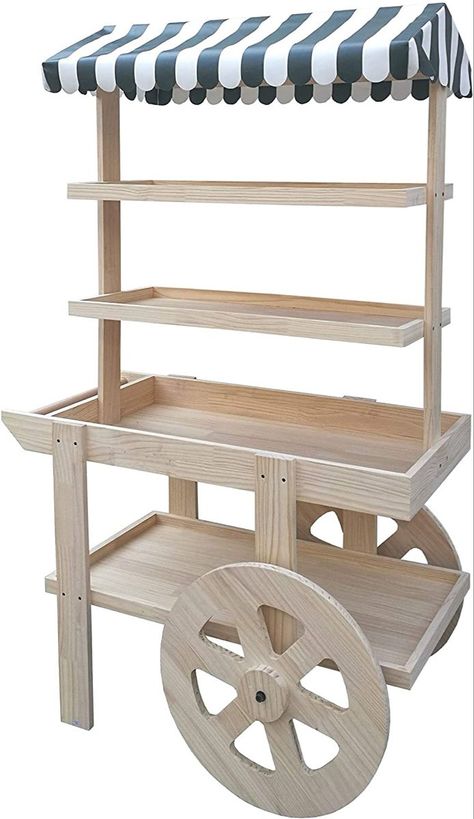 Rolling Shelf, Vending Cart, Rolling Shelves, Rolling Carts, Wooden Cart, Sweet Carts, Market Stands, Food Cart Design, Aged Care