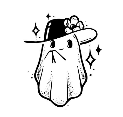 Cute Spooky Drawings Easy, Ghost Cute Tattoo, Ghost Drawing Tattoo, Cute Sheet Ghost Drawing, Ghost Doodle Tattoo, Ghost Doing Things Tattoo, Kawaii Ghost Tattoo, Halloween Tattoo Designs, Ghost Drawing