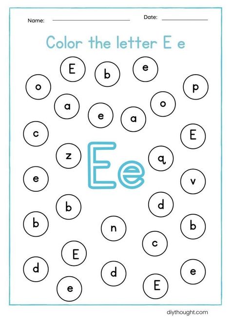 E Letter Activities For Preschool, Letter E For Preschoolers, E Alphabet, E Worksheet, Alphabet Free Printable Letters, Identifying Letters Activities, Find The Letter Free Printables, Tracing Alphabet Letters Free Printable, E Is For