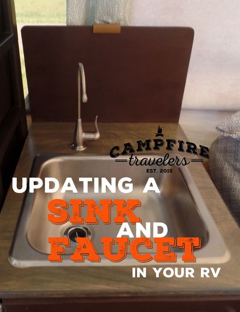 Okay friends, we're back today with a little extra info on our sink  installation and faucet purchase. Diy Counters, Drinking Water Faucet, Countertop Redo, Countertop Remodel, Camper Renovations, Popup Camper Remodel, Rv Sink, Cozy Camper, Trailer Renovation