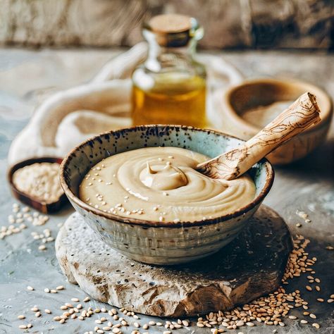 our Organic Tahini Sauce, made from the finest sesame seeds, offers a rich, nutty flavor ideal for enhancing various dishes. This artisanal, gluten-free condiment is perfect for a health-conscious lifestyle. Store it easily and enjoy the authentic Mediterranean essence in your cooking.#tahini #sauce #hummus #food #drip #foodie #pita #mediterranean #420 #foodstagram #dabs #foodart #music #vegan #nyc #hiphop #miami #cannabiscommunity #dessert #photography #newyork #love #florida #delicious Hummus Product Photography, Hummus Food, Food Photography Fruit, Hummus And Pita, Conscious Lifestyle, Sesame Dressing, Dessert Photography, Tahini Sauce, Health Conscious