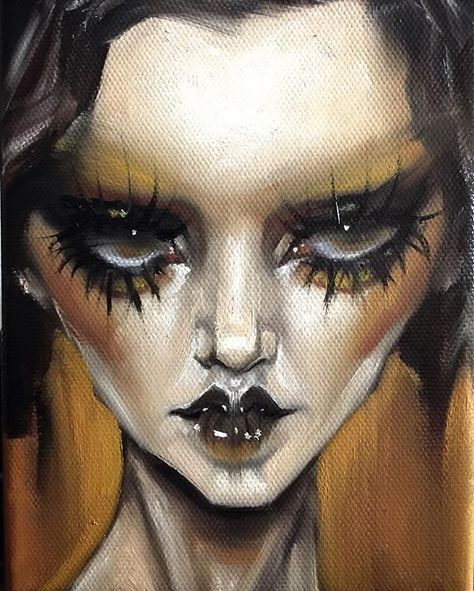 Petra. Today's oil painting study Dustin Bailard, Drag Make-up, Arte Grunge, Grunge Art, Goth Art, Lowbrow Art, Pop Surrealism, Weird Art, Gothic Art