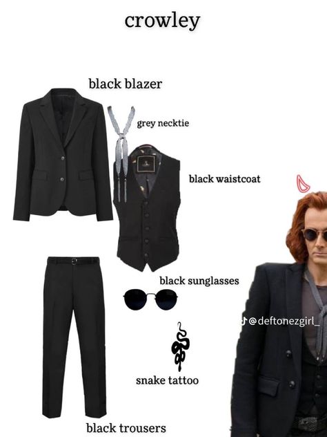 Crowley Outfit, Crowley Costume, Crowley Cosplay, 2024 Halloween, Halloween Party Costumes, Costume Ideas, Costume Party, Halloween Costume, Halloween Party