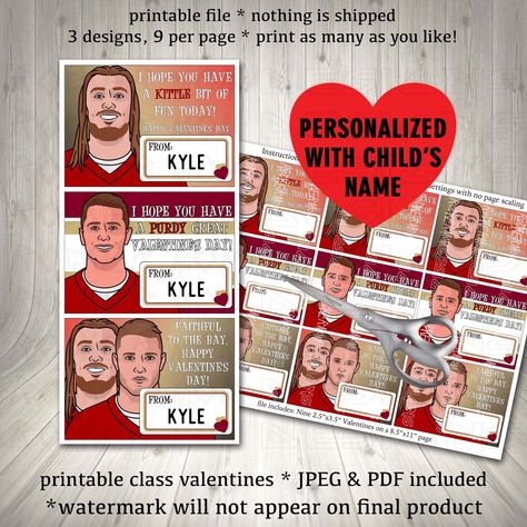 Football Valentines, Class Valentines, Classroom Printables, Valentines Card, Classroom Valentine, Shirt Pillow, Valentine Card, Valentine Cards, Laser Printer