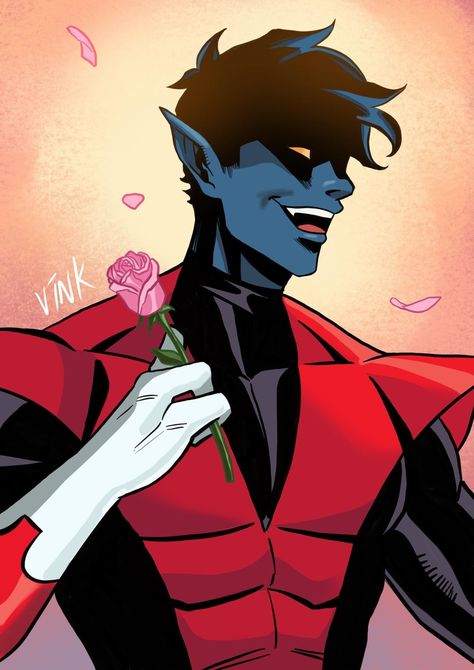 Nightcrawler Art, Nightcrawler Marvel, Nightcrawler Comic, Nightcrawler Xmen, Storm Comic, Superhero Comics Art, Beauty And The Beast Art, Fictional Heroes, Xmen Comics