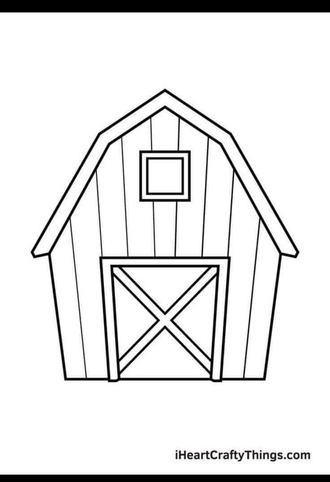 Cute Farm Animal Drawings Easy, Barnyard Coloring Pages, Farm Animal Cutouts Templates, Farm Drawings Easy, Farm Animal Templates, Cute Farm Drawing, Barn Craft Preschool, Barn Drawing Simple, Farmhouse Coloring Pages