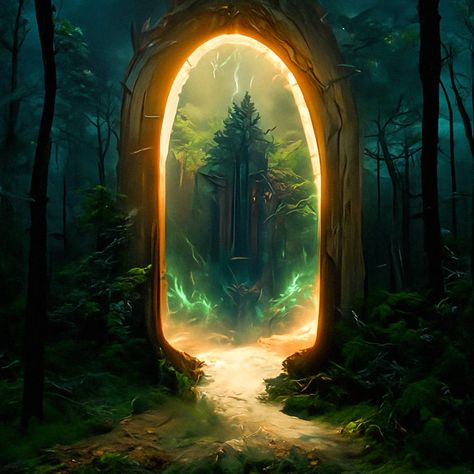 Magic Portal, Portal Art, Layering Techniques, Magic Stones, Forest Spirit, Magic Aesthetic, Digital Paintings, Fantasy Concept Art, Magical Forest