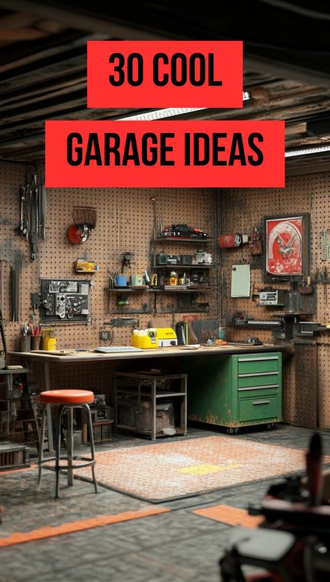 30 Cool Garage Ideas You Need to Try Female Garage Ideas, Garage Organization Cabinets, Car Garage Ideas Man Caves, Diy Garage Organization Ideas, Small Garage Organization Ideas, Garage Organization Ideas Storage, Aesthetic Garage, Shop Organization Ideas, Cool Garage Ideas