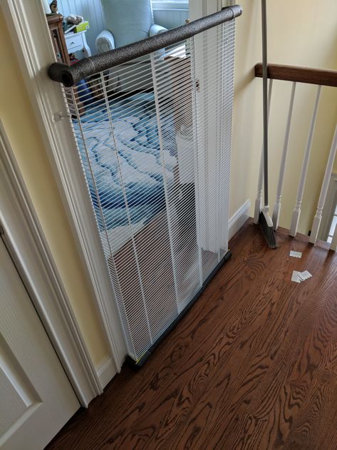 Baby Gate With Cat Door, Diy Pet Gate, Gate With Cat Door, Cat Door Diy, Extra Tall Pet Gate, Tall Pet Gate, Diy Dog Gate, Cat Gate, Diy Baby Gate