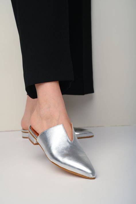 Silver Leather Mules, Leather Mules, Silver Mules, Women's Mules, Leather Slides, Leather Suede Slippers Fatma - Etsy Greece Wedding Shoes Block Heel, Clogs And Mules, Satin Shoes, Velvet Shoes, Suede Slippers, Briefcase For Men, Wedding Sandals, Aged To Perfection, Womens Mules