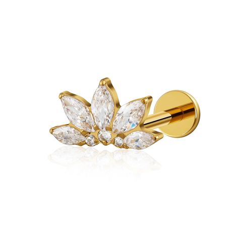 PRICES MAY VARY. 1. [ 1PC Piercing Stud ]: Sold as a Single Piece, each item package includes Flower CZ Stud top × 1, 6mm post × 1, 8mm post × 1, Finger Cot × 2, and Store Box × 1. 2. [ Perfect Location ]: Guage: 16G=1.2mm; Length: 5/16"=8mm & 1/4"=6mm. Threading: Internally threaded screw-on. Perfect for Cartilage, Conch, Helix, Flat, Lobe. 3. [ Exchange ]: If you bought the piercings in FINE4U JEWELRY, you can exchange the top or post in the same Gauge and the threading. e.g., 16g 8mm Screw on Flat Piercing Stud, Cute Helix Earrings, Flat Piercing Jewelry, Cute Cartilage Piercing, Piercing Bridge, Chest Piercing, Conch Piercing Stud, Piercing Face, Helix Earrings Hoop