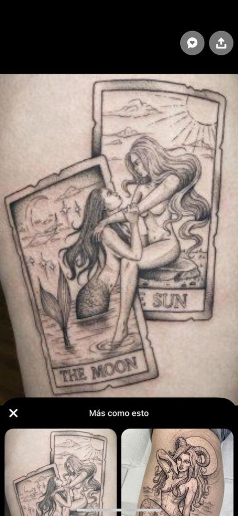 Two Tarot Cards Tattoo, Tarot Card Tattoo Unique, Lesbian Tarot Card Tattoo, Tarot Sleeve Tattoo, Emperor Tarot Tattoo, Karma Tarot Card Tattoo, Small Tarot Tattoo, Tarot Card Tattoo Sleeve, Tarot Cards Tattoo Ideas