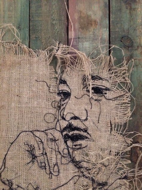 Textiles Sketchbook, A Level Textiles, Portrait Embroidery, Textile Art Embroidery, Stitch Drawing, Embroidered Art, Textile Fiber Art, Thread Art, Thread Painting