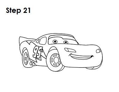 How to Draw Lightning McQueen 21 Draw Lightning Mcqueen, Lightning Mcqueen Drawing, Draw Lightning, How To Draw Lightning, Car Drawing Easy, Disney Sleeve, Cars Coloring, Disney Drawings Sketches, Cartoon Drawing Tutorial