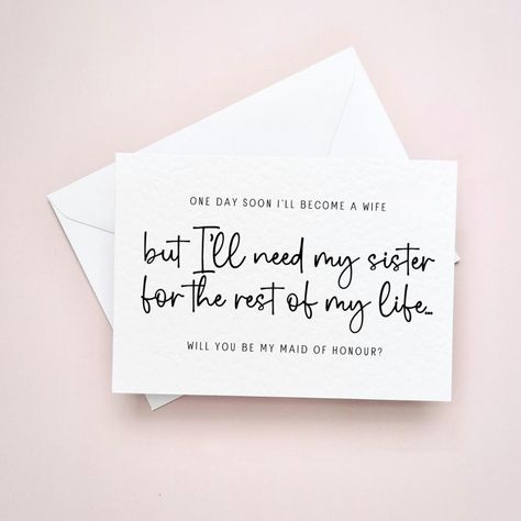 Sister love 👯‍♀️ #happilyeverafter #weddingvenue #weddingphotography #weddingdecor #weddinginspiration #instawedding #dreamwedding #weddingdetails #bridetobe #ido #weddinggoals #bridalinspiration #weddinginspo #bridesmaidinspo #bridesmaidlove #bridesmaidgoals #weddingparty #maidofhonor #bridesmaid #bridalparty #sisterforever #sisterlylove #sisterlife Made Of Honor Proposal Sisters, Sister Maid Of Honor Proposal, Sister Maid Of Honor Proposal Quotes, Sister Bridesmaid Proposal, Maid Of Honour Proposal Poem, Matron Of Honor Proposal Sister, Sister Maid Of Honor, Will You Be My Maid Of Honor Cards, Sister Bridesmaid