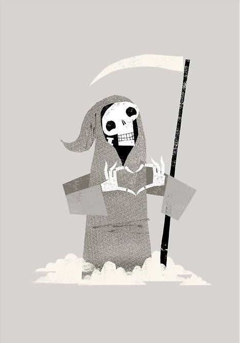 Grim Reaper Character Design, Reaper Character Design, Grim Reaper Character, Grim Reaper Illustration, Reaper Illustration, Silly Core, Funny Grim Reaper, Valentines Message, Halloween Reaper