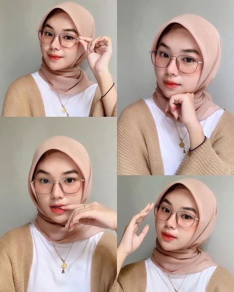 cecan hijab kacamata Hijab Aesthetic, Simple Phone Wallpapers, Tiktok Fashion, Self Portrait Poses, Photography Posing Guide, Posing Guide, Model Poses Photography, Aesthetic Template, Hijabi Girl