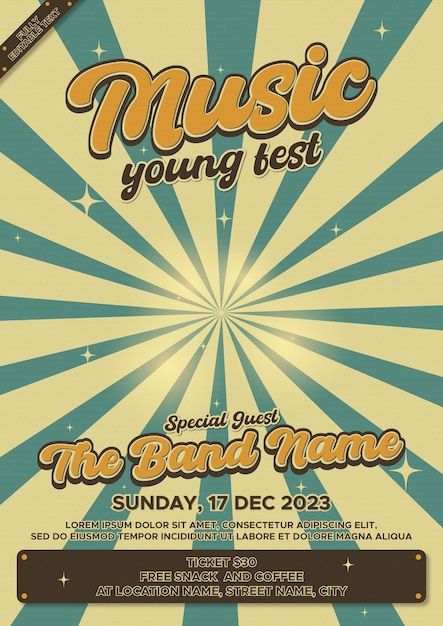 Posters For Music Events, Poster Events Graphic Design, Aesthetic Event Poster, Musical Event Poster, Music Graphic Design Poster, Music Club Poster, Poster Layout Template, Music Party Ideas, Music Fest Poster