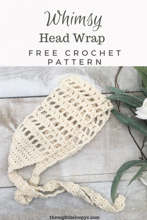 Whimsy Head Wrap - Free Pattern | Through The Loop Yarn Craft Head Wrap Crochet, Wrap Crochet Pattern, Crochet Hairband, Bandeau Au Crochet, Crochet Headband Pattern Free, Quick Crochet Projects, Crochet Bandana, Crochet Headband Pattern, Crochet Hair Accessories