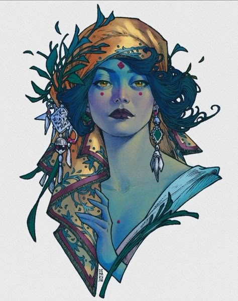 Maria Dimova, Character Portraits, Fantasy Character Design, 그림 그리기, Pretty Art, Character Design Inspiration, Blue Hair, Aesthetic Art, Amazing Art