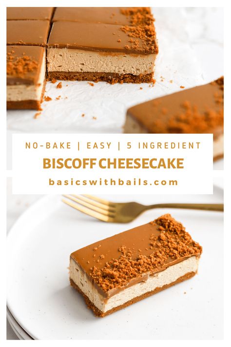 No Bake Biscoff Cheesecake Bars, No Bake Cheesecake Biscoff, Biscoff No Bake Dessert, Healthy Biscoff Cheesecake, Easy Biscoff Cheesecake, Biscoff Desserts Easy, No Bake Biscoff Cheesecake Recipes, Biscoff No Bake Cheesecake, Vegan Biscoff Cheesecake