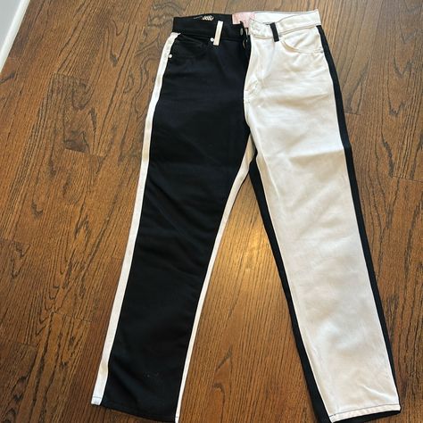 Size 30 Revice Denim Black And White Jeans. They Run Small So They Fit More Like 28/29. Never Worn. Half Black And Half White. Stiff Denim No Stretch. Black And White Jeans, Revice Denim, Jeans Color, Colored Jeans, Black Denim, White Jeans, Straight Leg, Women Jeans, Black White