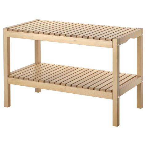 MOLGER Bench - birch - IKEA Molger Ikea, Ikea Molger, Ikea Bank, Front Porch Bench, Porch Bench, Bathroom Stool, Solid Wood Benches, Extra Shelf, Ikea Bathroom