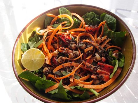 Spinach & Carrot Salad with Za’atar – Fodmap Feast! Carrots And Chickpeas, Easy Low Fodmap Recipes, Fodmap Dinner, Za Atar, Carrot Salad, Low Fodmap Recipes, Fodmap Recipes, Canned Chickpeas, Low Fodmap