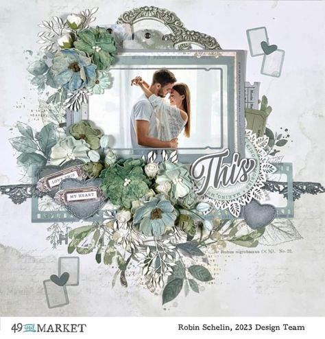 49 And Market Moonlit Garden, 49 And Market Tranquility Layouts, 49 And Market Scrapbook Layouts, 49 Market Scrapbooking Layouts, 49 And Market Layouts, Wedding Scrapbook Ideas, Travis Wedding, Wedding Layouts, Wedding Album Scrapbooking