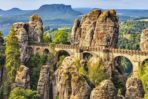 Bohemian Switzerland National Park: Attractions & Hiking Guide | PlanetWare Gateshead Millennium Bridge, Saxon Switzerland, Glass Walkway, Hiking National Parks, Hiking Guide, Banff National Park, Tower Bridge, Tourist Attraction, Prague