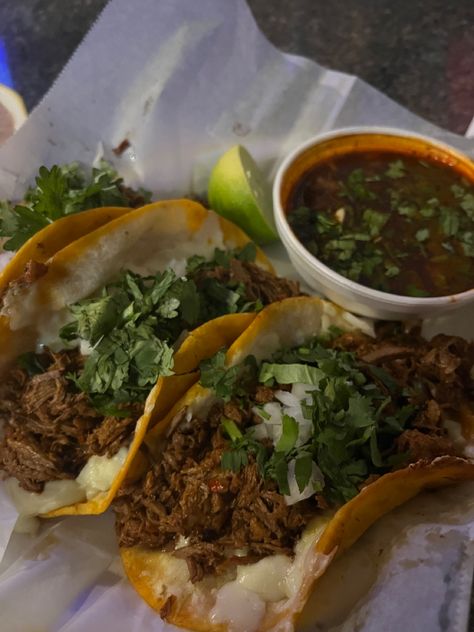 Tacos foodie birria Healthy Birria Tacos, Birra Tacos, Tacos Aesthetic, Birria Tacos, Birria Taco Aesthetic, Mexican Food Aesthics, Non Spicy Birria Tacos, Views On The Road Recipes Birria, Food Therapy