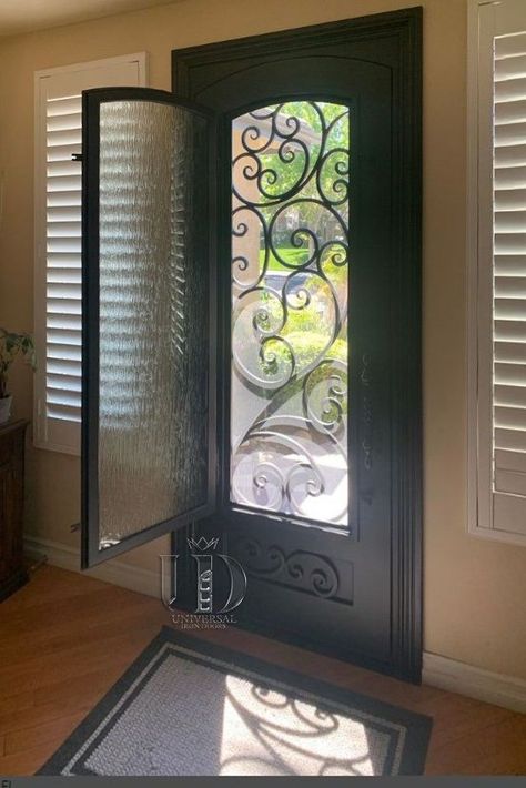 #1 Quality, Largest Inventory, and Fast Shipping  Your Gateway to Style and Security. . .⁠ .⁠ 💡 About this design: Tuscany Square Top w/ Eyebrow Single Entry Iron Door ☎️ 877-205-9418⁠ 🌐 www.iwantthatdoor.com⁠ .⁠ .⁠ .⁠ #iwantthatdoor #SecureStyle #ElegantEntrance #IronCraftsmanship #DoorsofStrength #TimelessDesign #IronElegance #maindoordesign #customdoorpanels #maindoorcollection #doordesign #customdoorsign #doordecoration #entrydoor #maindoor #customdoor #door #irondoors Balcony Door Design, Door Iron, Balcony Door, Porte In Ferro, Security Screen Door, Iron Entry Doors, Grill Gate Design, Metal Doors Design, Farmhouse Style Bedrooms