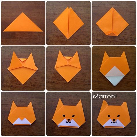 #origami #shibainu                                                                                                                                                                                 More Origami Toys, Paper Folding Crafts, Tutorial Origami, Origami Bookmark, Kids Origami, Cute Origami, Origami And Kirigami, Origami Patterns, Bookmark Craft