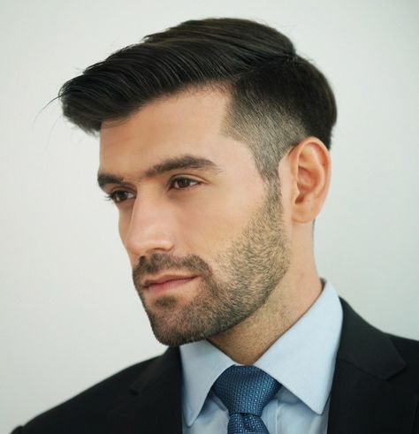 Taper Fade Professional Hairstyle Men Mens Office Hairstyles, Professional Male Haircut, Men Office Hairstyle, Normal Hairstyle For Men, Jass Manak Hairstyle, Mens Beard Styles Short, Professional Hairstyles For Men, Indian Military Haircut For Men, Smart Hairstyles