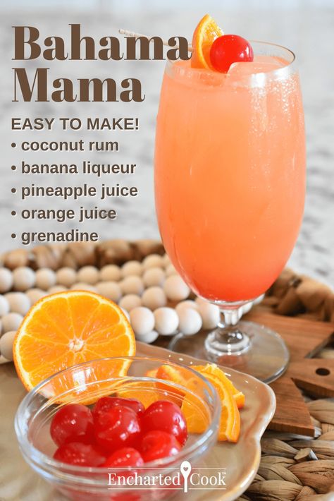 Bahama Mama is a delicious cocktail that is fruity, cool, and refreshing. It is a perfect summer drink with simple ingredients. Make it in minutes for one or a crowd. Easy recipe has step-by-step instructions and variations to make it your favorite drink. Quick Drinks Alcohol, Alcholic Slushies Recipes, Cheap Cocktail Recipes, Bahama Mama Recipe, Bahama Mama Drink, Coconut Rum Cocktails, Relaxing Drinks, Alcoholic Slushies, Bahama Mama Cocktail