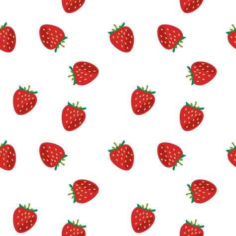 strawberry seamless background vector on white background Strawberry Background Wallpapers, Strawberry White Background, Fruit Template, Strawberries Background, Tinkerbell Invitations, Strawberries Wallpaper, Strawberry Vector, Strawberry Prints, Strawberry Wallpaper