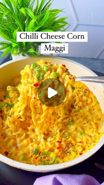 Pickles & Wine on Instagram: "Chilli Cheese Corn Maggi 

This dreamy and creamy Maggi is the perfect balance of spicy and creamy 🔥

Recipe:

Ingredients:

- 1 TBSP Butter 
- ⁠1.5 TBSP Capsicum 
- ⁠1.5 TBSP Bell Pepper 
- 1 Cup Corn 
- 2-3 Green Chillies 
- Salt to taste 
- 1/2 TSP Pepper 
- 1/2 TSP Chilli Flakes 
- 1 Glass Milk 
- 1/2 Cup Cheese 
- ⁠2 Maggi Tastemakers
- ⁠2 Maggi Packets 

#maggi #maggie #chilli #cheese #spicy #cheese #recipe #recipes #easyrecipe #picklesandwine" Maggi Recipes, Bobby Deol, Cheese Corn, Spicy Cheese, Creamy Recipes, Creamy Cheese, Chilli Flakes, Recipe Ingredients, Milk Recipes