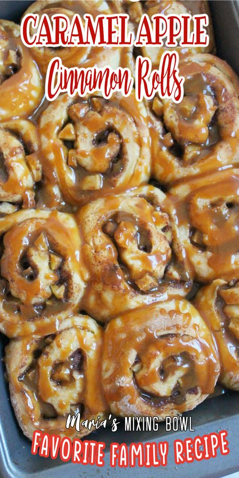 Caramel Apple Cinnamon Rolls, Sticky Rolls, Apple Pastry, Caramel Rolls, Sticky Buns Recipes, Cinnamon Roll Recipe Homemade, Apple Cinnamon Bread, Cinnamon Roll Recipe, Apple Cinnamon Rolls