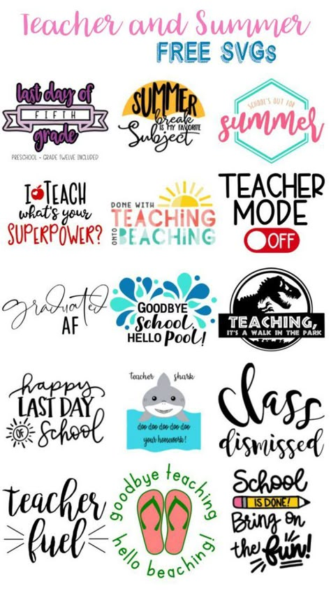 School’s Out for Summer SVG Free Simple Svg Files, Teacher Shirts Designs Svg, School's Out For Summer, Idee Cricut, Free Svgs, Grade 12, Projets Cricut, Free Teacher, Cricut Projects Beginner