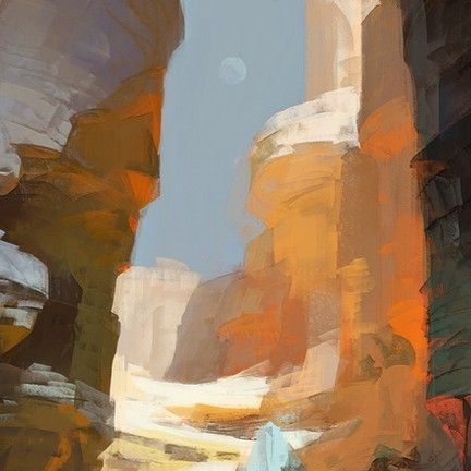 Nathan Fowkes Art on Instagram: "Mosaic Canyon #2" Canyon Concept Art, Canyon Drawing, Canyon Illustration, Instagram Mosaic, Nathan Fowkes, Fool’s Gold, Visual Development, Illustration Inspiration, Cool Art