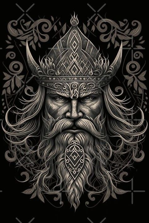 Odin Drawing, Nordic Artwork, Stammestattoo Designs, Norse Art, Viking Head, Viking Tattoo Symbol, Viking Tattoo Sleeve, Boat Wraps, Foam Art