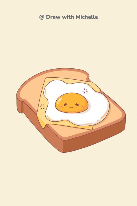 Freeze Eggs, Kawaii Toast, Egg And Potato, Cheese Drawing, Cute Toast, White Recipes, Egg Roll Recipe, Egg White Recipes, How To Draw Cute