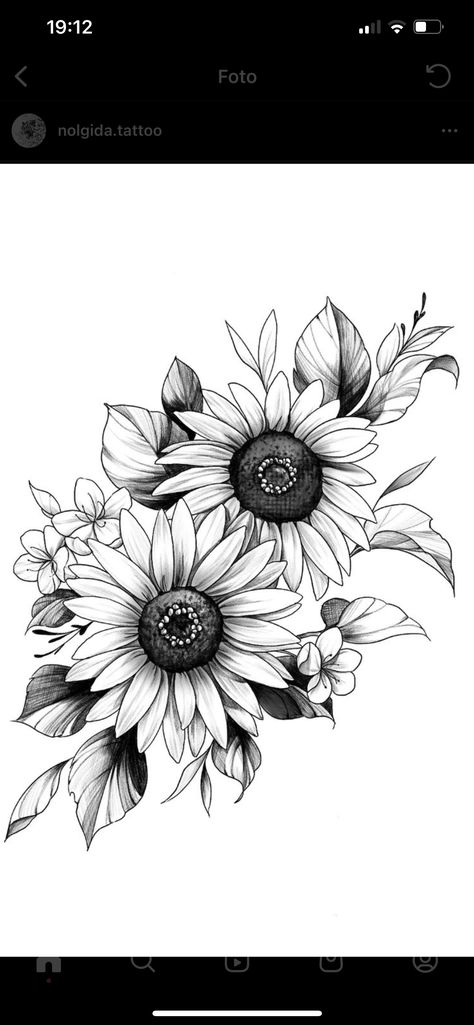 Sun Moon Tattoo Cover Up, Floral Half Sleeve Tattoo Upper Arm Sunflower, Sun Flower Tattoo Designs For Women, Sunflower Lower Arm Tattoo, Sunflower And Roses Tattoo Design, Sunflower With Leaves Tattoo, Hip Tattoo Sunflower, Sunflower And Leaves Tattoo, Sunflower Floral Design