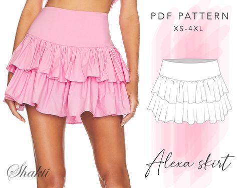 #sewingpatterns,#sewing,#diy,#crafts,#handmade,#fabric,#fashion,#sewingproject,#sewinglove,#sewingaddict Rara Skirt Pattern, Ra Ra Skirt Pattern, Plus Size Sewing Patterns Free Skirts, Tennis Skirt Pattern Sewing, Shirred Skirt Pattern, Ruffle Skirt Sewing Pattern, Short Skirt Patterns Sewing, Free Sewing Patterns Skirt, Flowy Skirt Pattern