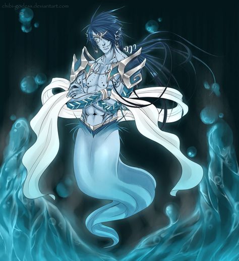 :1001:+MN+-+SOLISMILE+[Water+Djinn]+by+Chibi-godess.deviantart.com+on+@deviantART Water Djinn, Magi Oc, Magi Sinbad, What Is Water, Dream Catcher Art, Water Spirit, Shaman King, Fantasy Races, Star Show