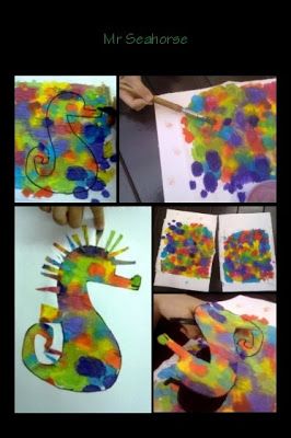 Seahorse Craft, Seahorse Crafts, Under The Sea Crafts, Fun At The Beach, Seahorse Art, Sea Crafts, Ocean Crafts, Kindergarten Art, Sea Theme